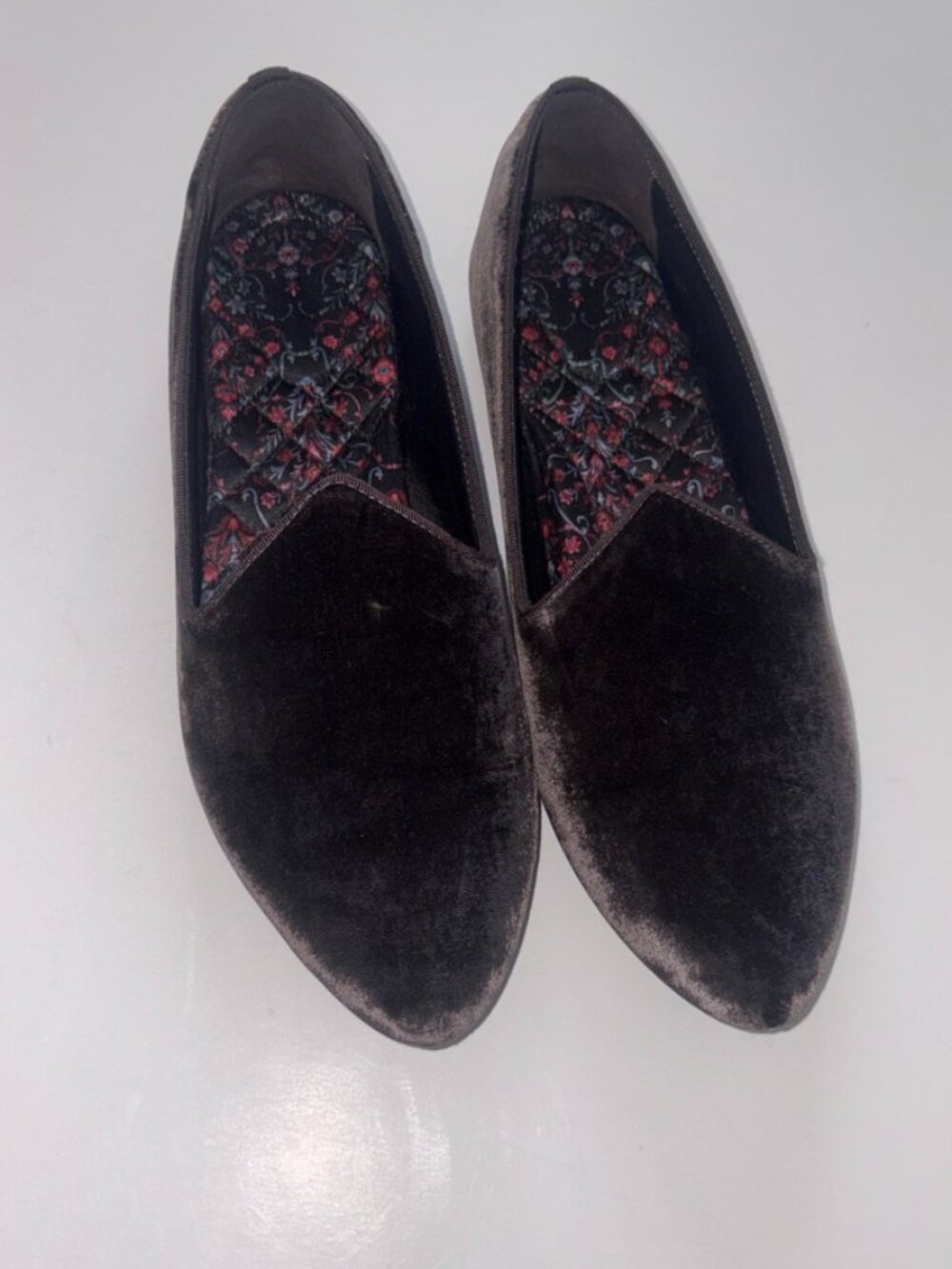 Birdies Slip-On Loafers Men's size 12 Espresso Brown Dark Classic Velvet